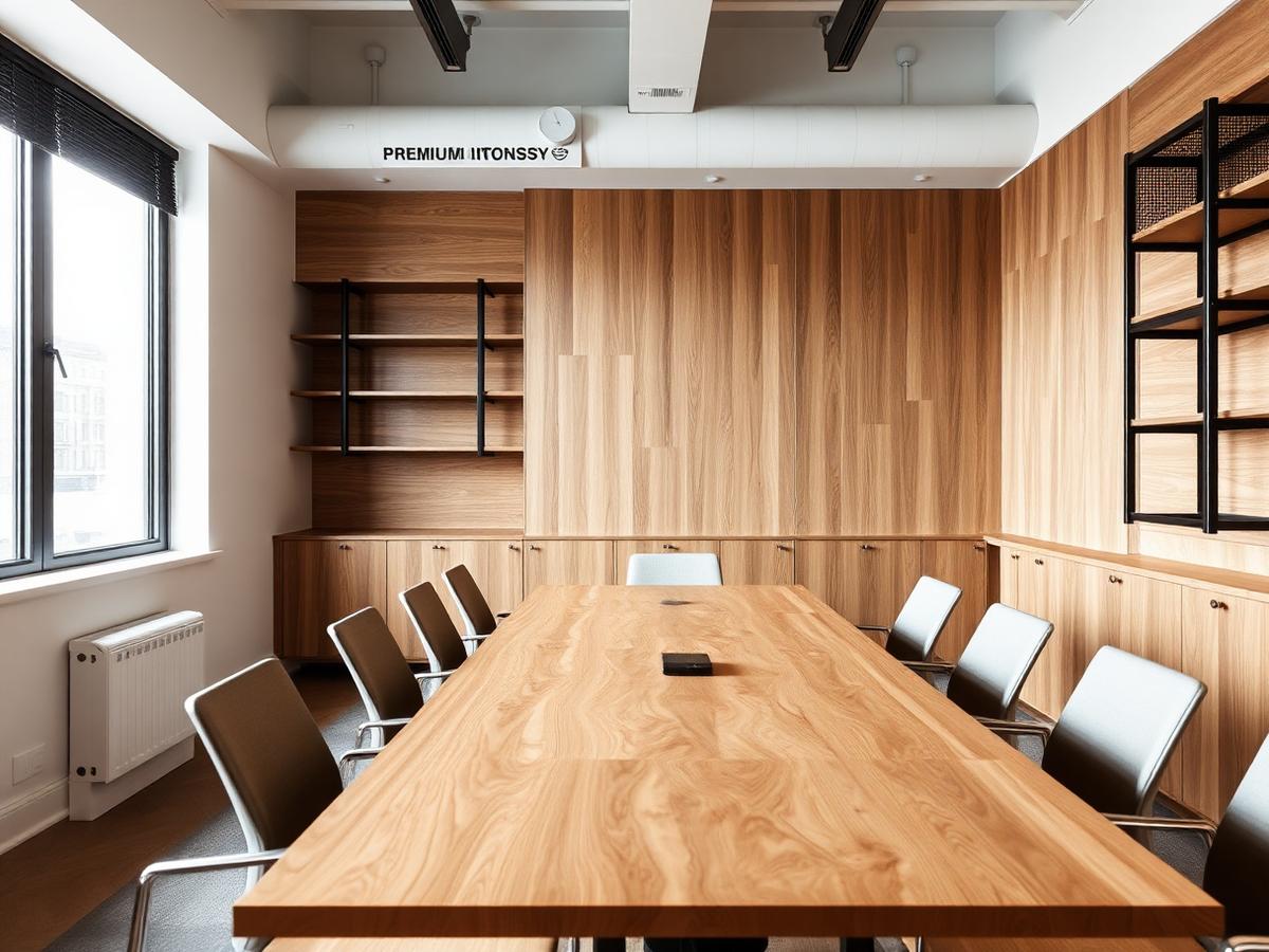 Projeto: Sala de reunião com marcenaria integrada